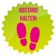 Corona Covid19 Abstand einhalten, Aufkleber mit individuellen Farben Abstand halten Fussbodenaufkleber, versicherungszertifiziert von SALEAUFKLEBER.com