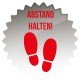 Corona Covid19 Abstand einhalten, Aufkleber mit individuellen Farben Abstand halten Fussbodenaufkleber, versicherungszertifiziert von SALEAUFKLEBER.com