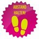 Corona Covid19 Abstand einhalten, Aufkleber mit individuellen Farben Abstand halten Fussbodenaufkleber, versicherungszertifiziert von SALEAUFKLEBER.com