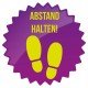 Corona Covid19 Abstand einhalten, Aufkleber mit individuellen Farben Abstand halten Fussbodenaufkleber, versicherungszertifiziert von SALEAUFKLEBER.com