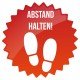 Corona Covid19 Abstand einhalten, Aufkleber mit individuellen Farben Abstand halten Fussbodenaufkleber, versicherungszertifiziert von SALEAUFKLEBER.com