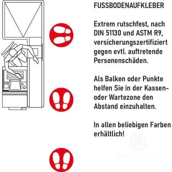 Wartepunkt - Step Fußbodenaufkleber, rutschfest nach DIN 51130 Wartepunkt - Step Fußbodenaufkleber, rutschfest nach DIN 51130