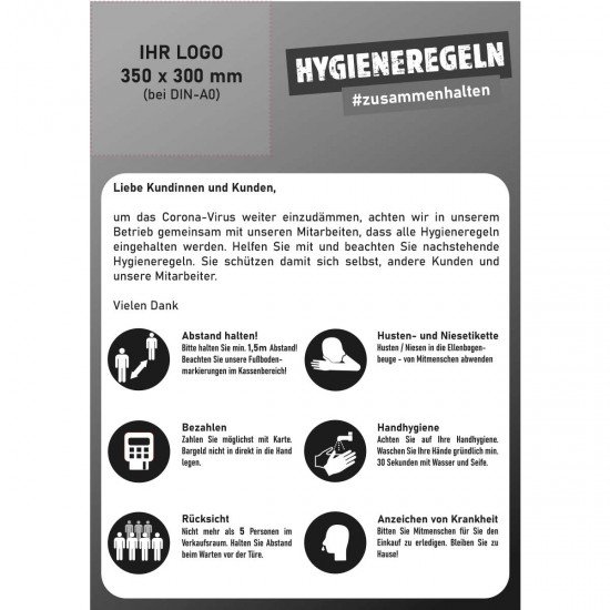 Hygiene Regeln - Poster/Aufkleber Hygiene Regeln - Poster/Aufkleber