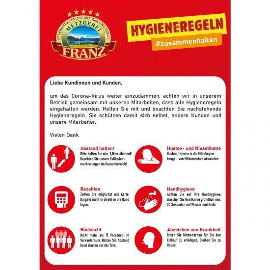 Hygiene Regeln - Poster/Aufkleber Hygiene Regeln - Poster/Aufkleber
