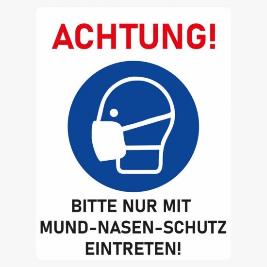 Mund-Nasen-Schutz Maskenpflicht - Warnaufkleber Mund-Nasen-Schutz Maskenpflicht - Warnaufkleber